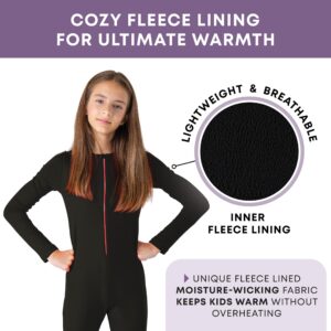 Rocky Kids Onesie Jumpsuit Cozy Summer Pajamas, Unisex, Fleece Lined, for Boys & Girls, Long Sleeve Thermals (Stay-Soft) for Boys & Girls (Stay-Soft) Long Sleeve (Black - XX-Small)