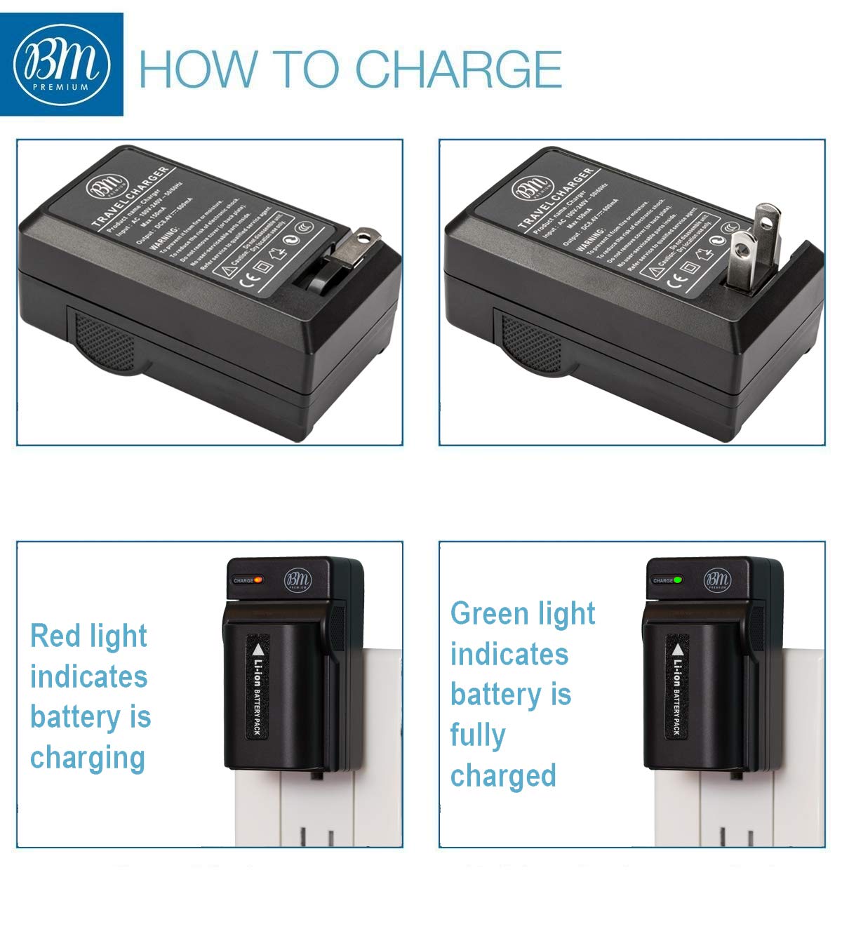 BM Premium VW-VBD58 Battery and Charger for Panasonic AG-VBR59, BGH1, HC-X1, HC-X1500, HC-X2000, AG-CX10, AG-CX350, AG-UX180, AG-AC30, AG-UX90, AG-DVX200, HC-MDH3E, AJ-PX270, AJ-PX230 Camcorders