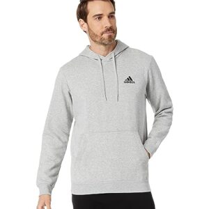 adidas Men's Essentials Fleece Hoodie, Medium Grey Heather/Black, Medium