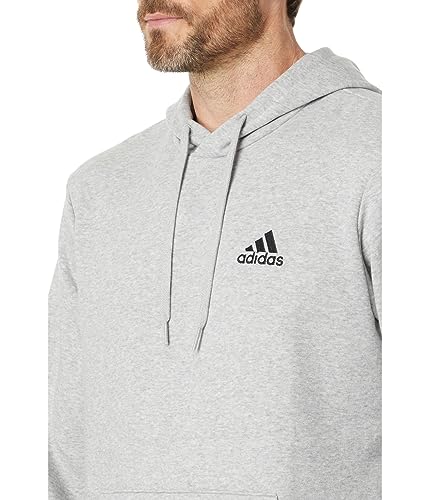 adidas Men's Essentials Fleece Hoodie, Medium Grey Heather/Black, Medium