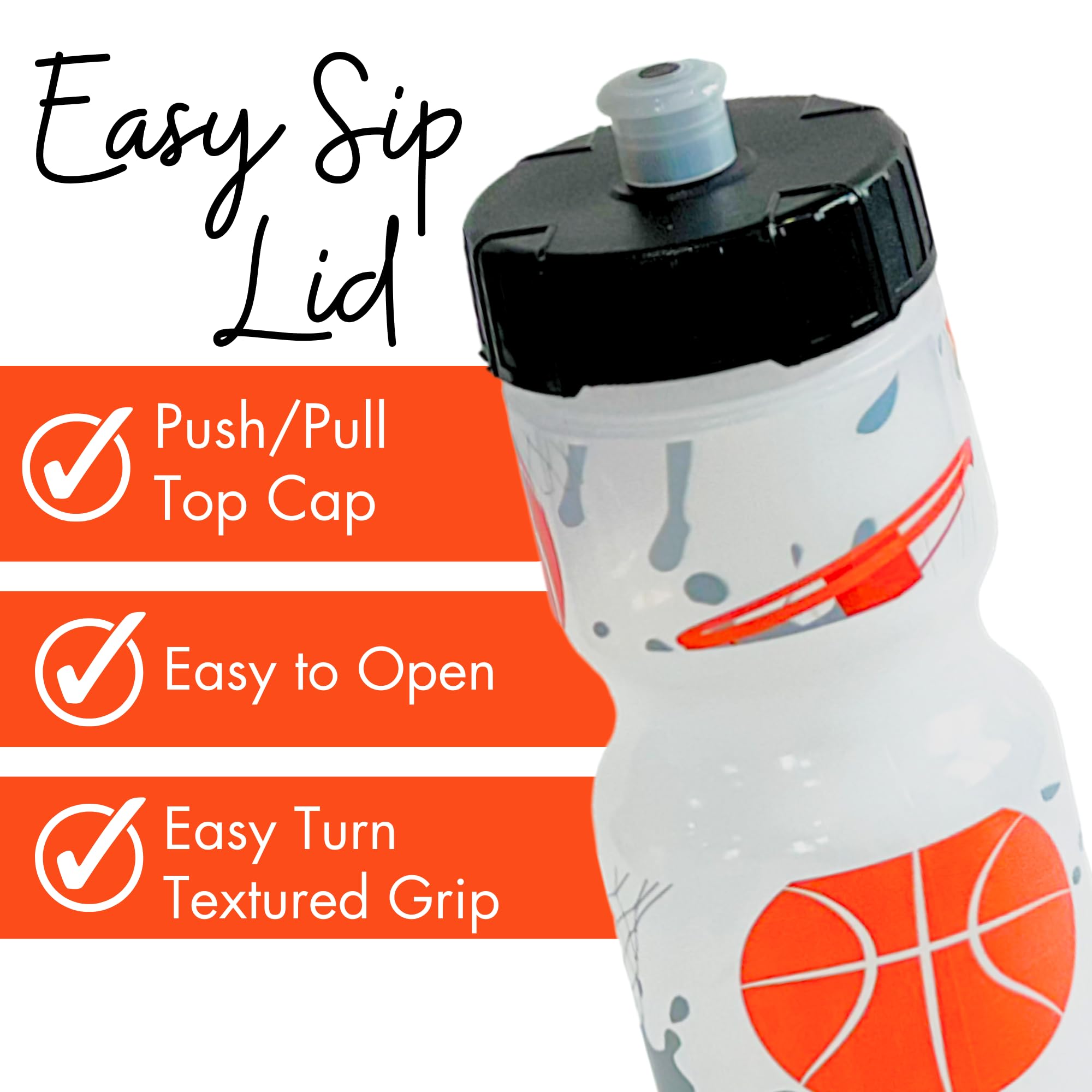 50 Strong Kids Water Bottle | 22 oz. BPA- Free Sports Squeeze Water Bottles with Pull Top Cap |Perfect Water Bottle for School | Reusable & Durable for Boys & Girls | Made in USA