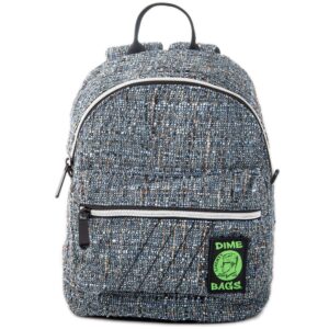 dime bags festy bound mini hemp backpack | stylish mini backpack with secret pocket (static blue)