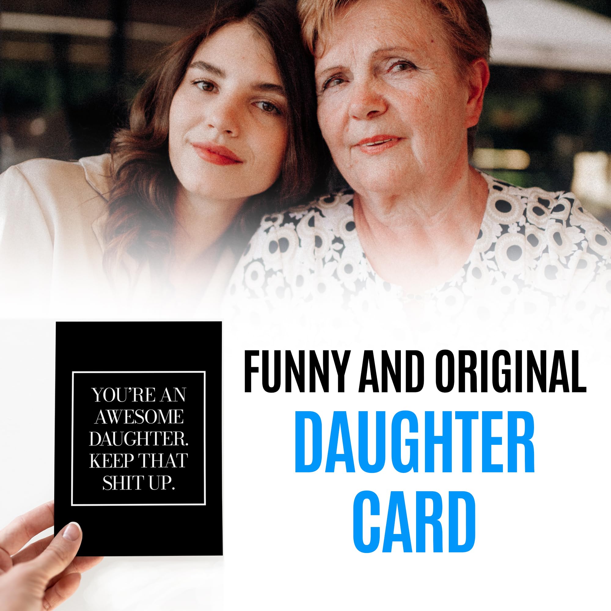 Funny Card for Daughter | Original card for Birthday, Retirement, Wedding, Christmas. | Joke congratulatory card for your daughter, stepdaughter or your daughter in law | Awesome fun card for her