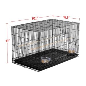 Topeakmart Pet Products Stackable Rectangle Flight Bird Cages for Small Birds Parrots Parakeets Cockatiels Conures Budgies Lovebirds Canaries Finches w/Slide-out Tray