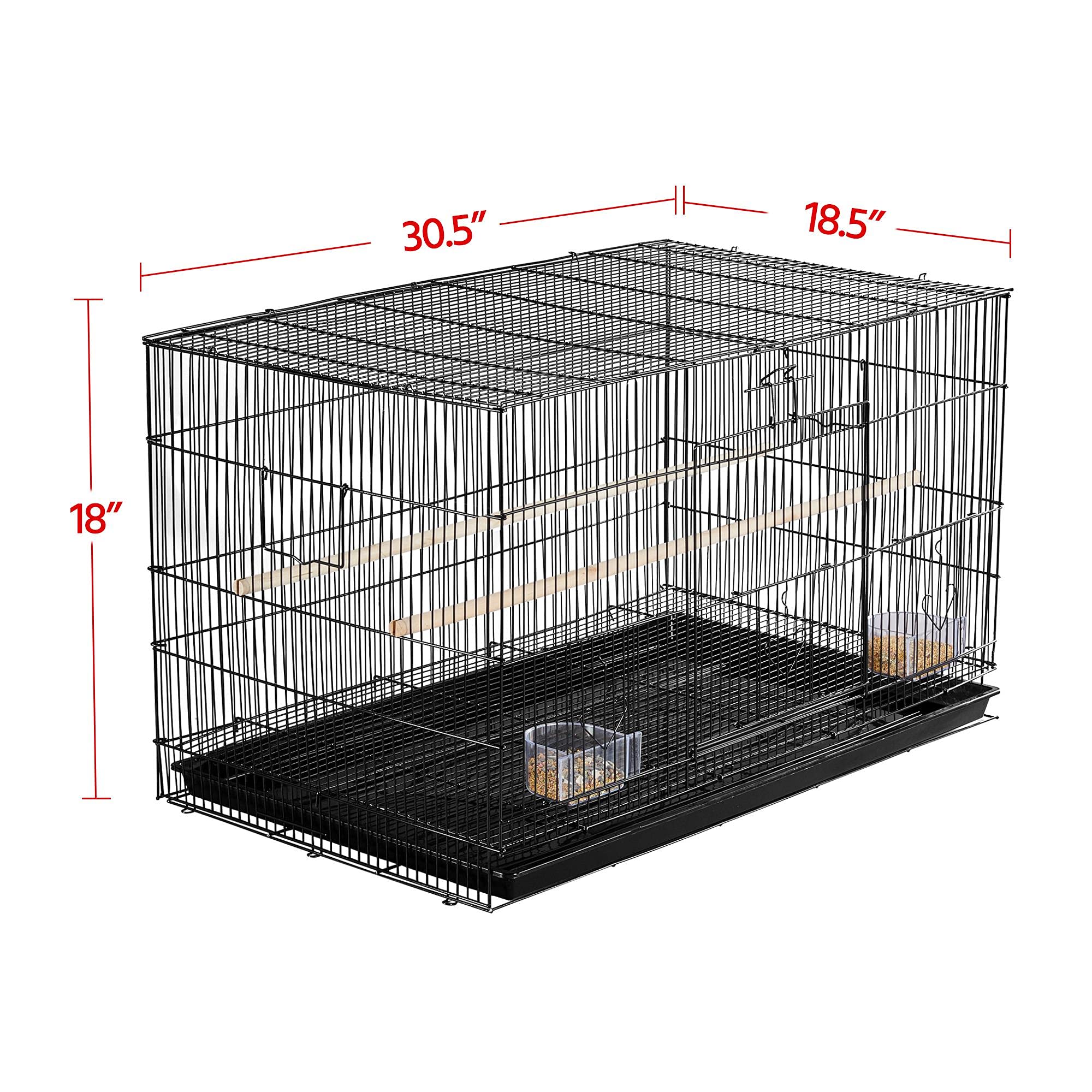 Topeakmart Pet Products Stackable Rectangle Flight Bird Cages for Small Birds Parrots Parakeets Cockatiels Conures Budgies Lovebirds Canaries Finches w/Slide-out Tray