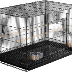 Topeakmart Pet Products Stackable Rectangle Flight Bird Cages for Small Birds Parrots Parakeets Cockatiels Conures Budgies Lovebirds Canaries Finches w/Slide-out Tray