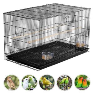 Topeakmart Pet Products Stackable Rectangle Flight Bird Cages for Small Birds Parrots Parakeets Cockatiels Conures Budgies Lovebirds Canaries Finches w/Slide-out Tray