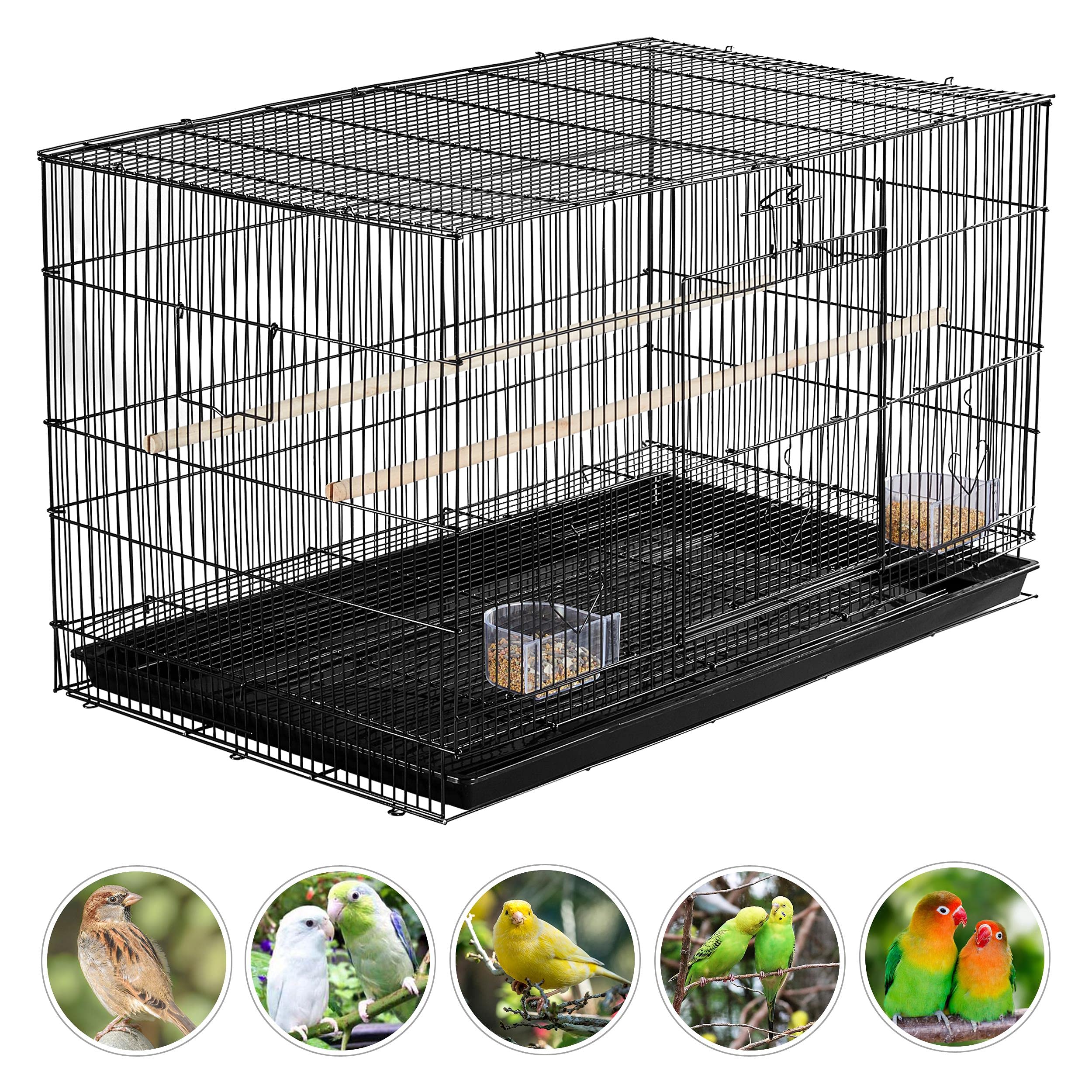 Topeakmart Pet Products Stackable Rectangle Flight Bird Cages for Small Birds Parrots Parakeets Cockatiels Conures Budgies Lovebirds Canaries Finches w/Slide-out Tray