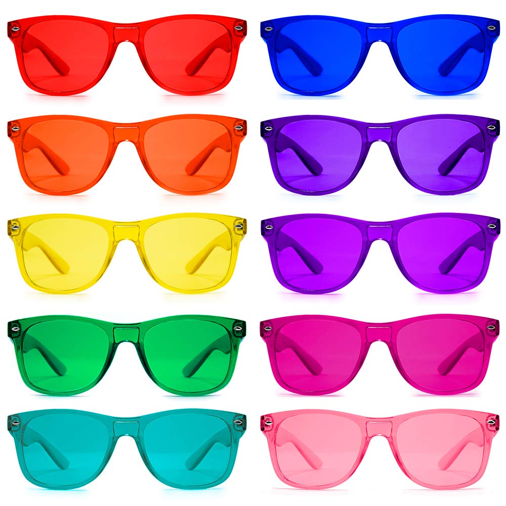 PURPLE CANYON Color Therapy Glasses 10 Pack for Chakra Healing, Chromotherapy, and Mood