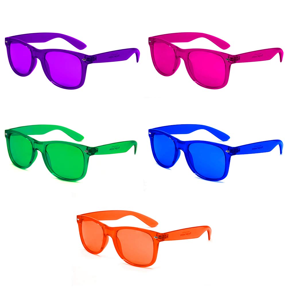 PURPLE CANYON Color Therapy Glasses 10 Pack for Chakra Healing, Chromotherapy, and Mood