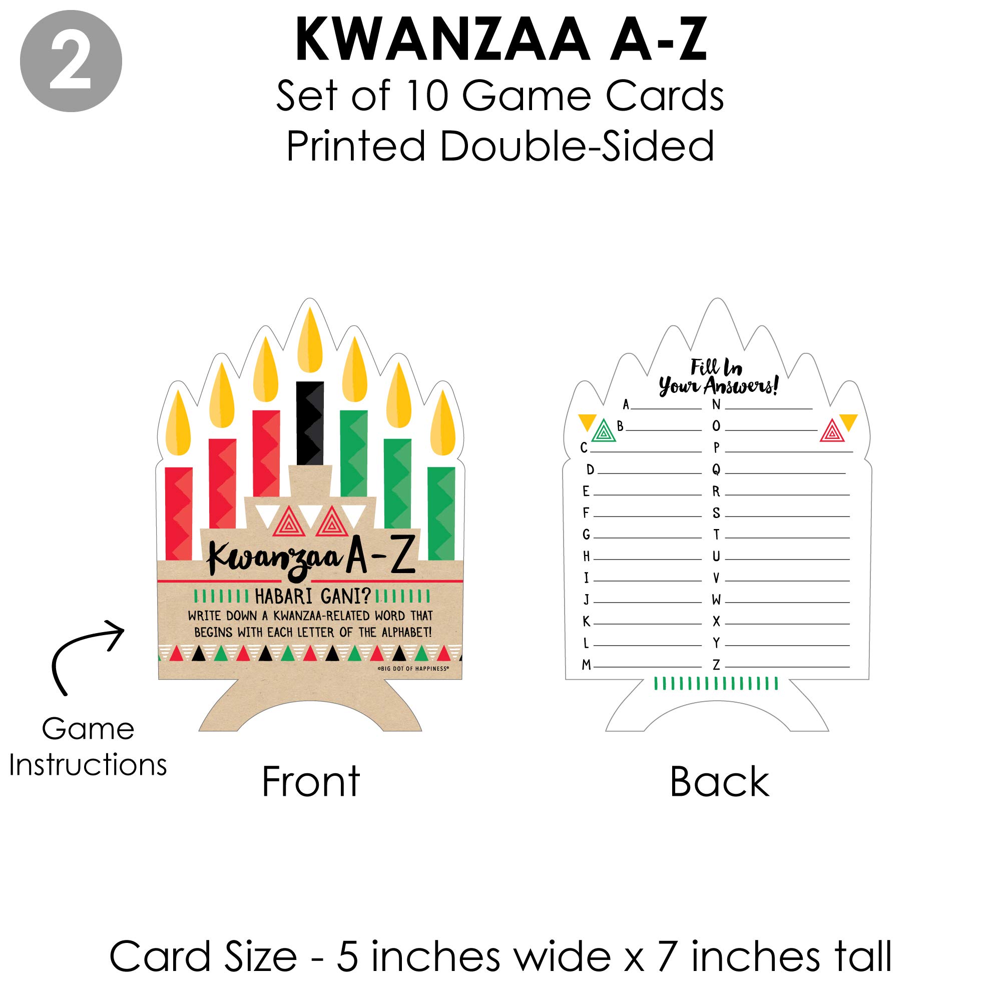 Big Dot of Happiness Happy Kwanzaa - 4 African Heritage Holiday Games - 10 Cards Each - Gamerific Bundle