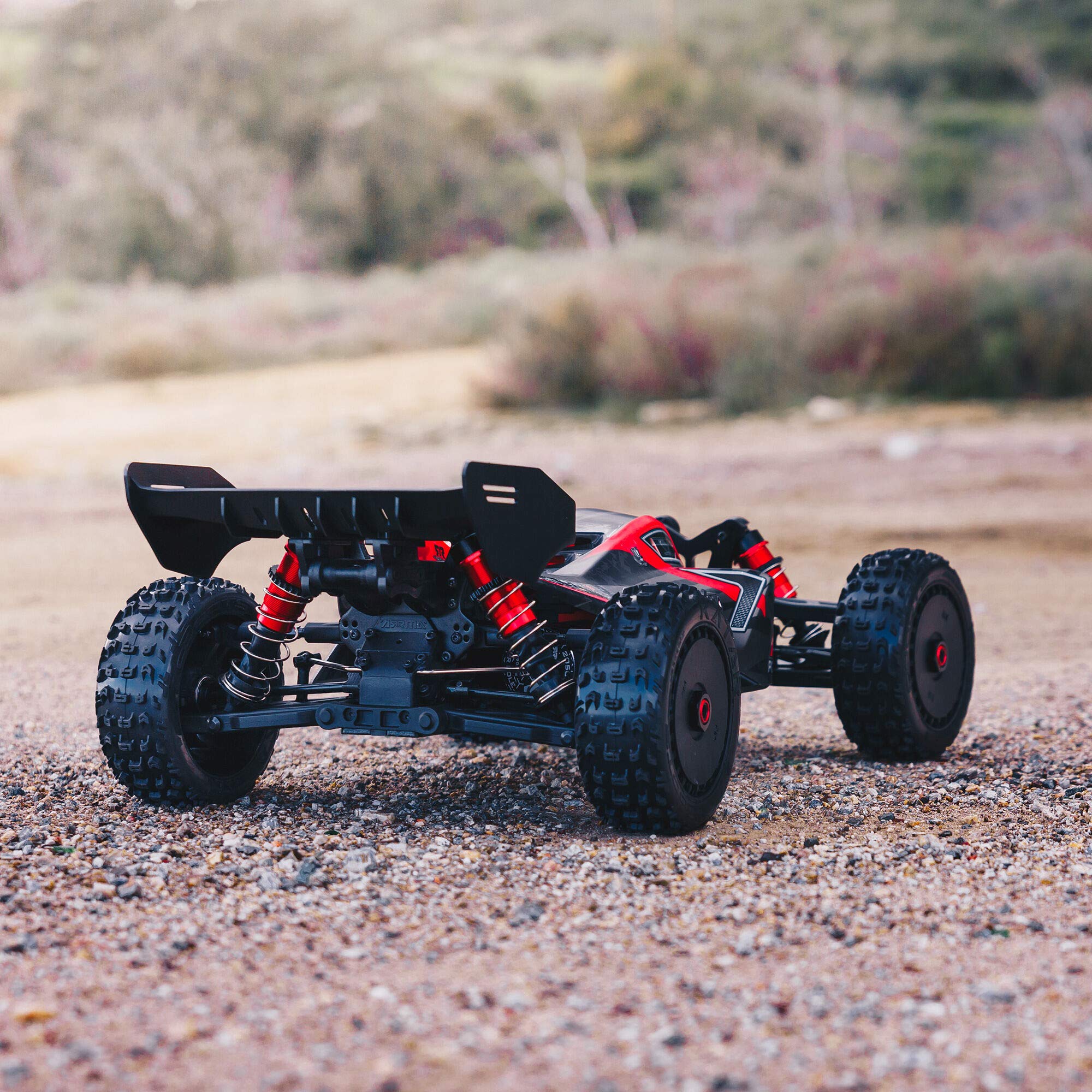 ARRMA RC Car 1/8 Typhon 6S V5 4WD BLX Buggy with Spektrum Firma RTR (Ready-to-Run), Black and Red, ARA8606V5