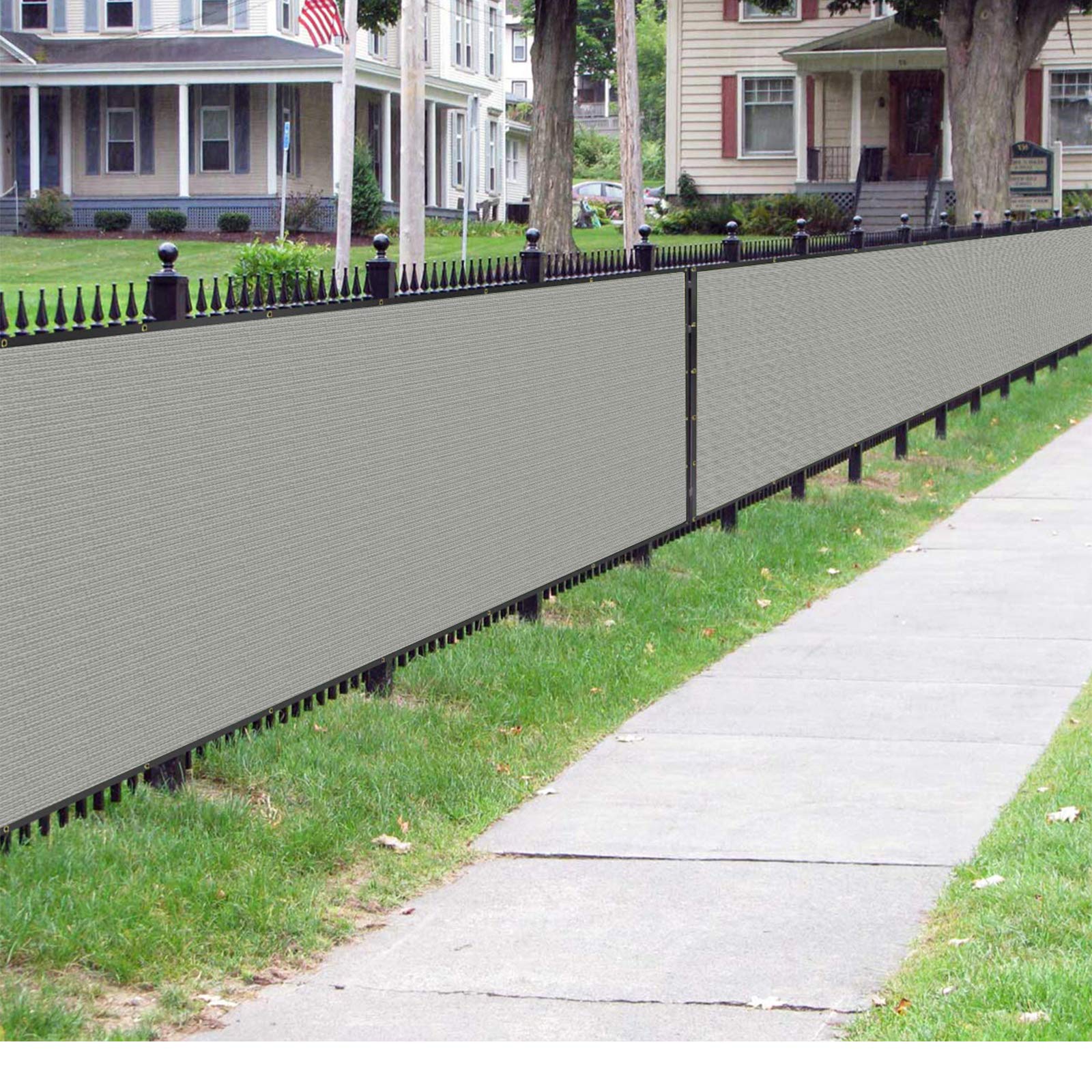 Sunnyglade 6 feet x 50 feet Privacy Screen Fence Heavy Duty Fencing Mesh Shade Net Cover for Wall Garden Yard Backyard (6 ft X 50 ft, Grey)