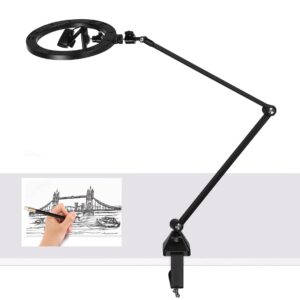 Streamcam Webcam Light Stand, 10'' Ring Light with Foldable Metal Arms Holder Compatible with Logitech StreamCam C920 Brio C930 C922 C925 C615 and Any webcams with 1/4''-20 Interface