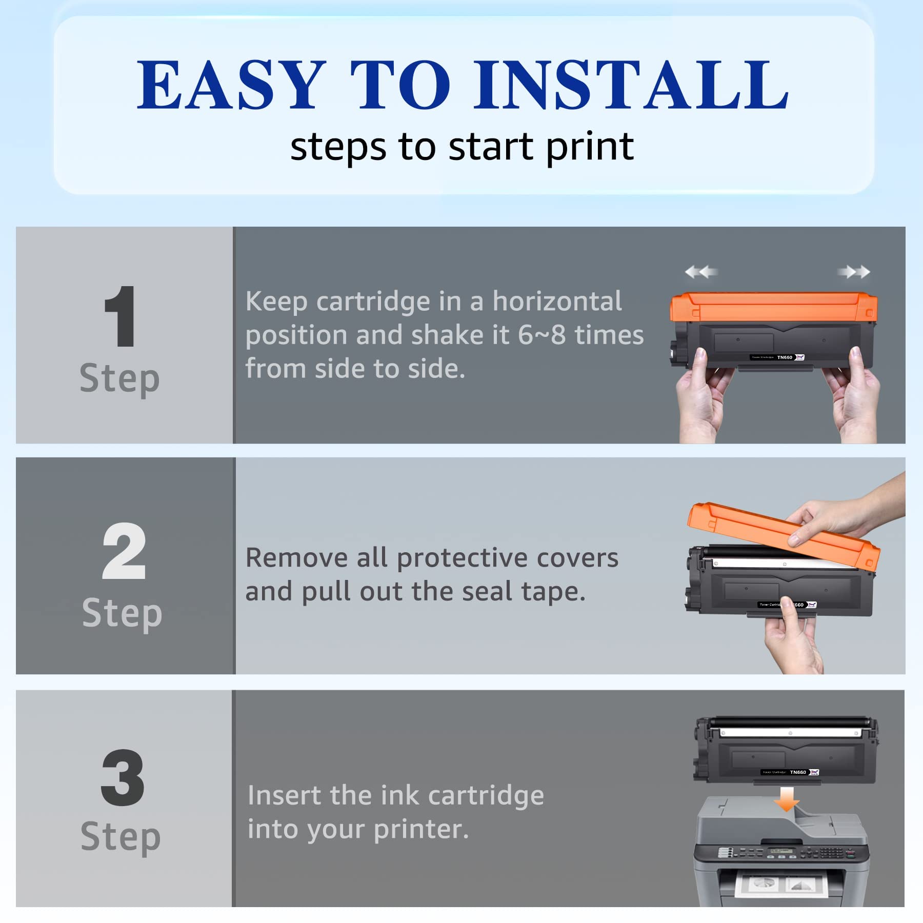 HaloFox Compatible Toner Cartridge Replacement for Brother TN660 TN-660 TN630 TN-630 for Brother MFC-L2700DW MFC-L2740DW HL-L2300D HL-L2380DW HL-L2320D DCP-L2540DW Printer (4 Black, High Yield)