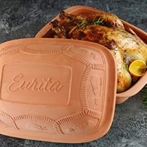 Eurita Clay Roaster, Non-Stick Dutch Oven, Healthy Clay Pot Cooking, With Free Recipe Guide, 6.25 Quarts