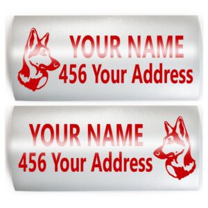 mailbox german shepherd dog set of 2 decals - add your custom address & color - vinyl decal sticker d