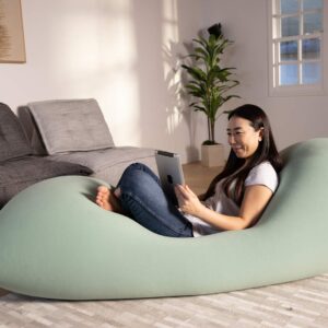 Yogibo Max 6 Foot Giant Bean Bag Chair Bed Lounger for Adults, Kids and Teens with Filling, Extra Large, Oversized, Big, Huge, Plush, Sensory Beanbag Couch Sofa Sack, Washable Cover, Fern