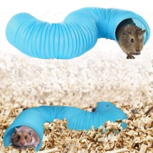 Collapsible Pet Tunnel, 2 PCS Hamster Fun Plastic Tunnels, Foldable Hideaway Exercising Training Tube Toys for Dwarf Hamster, Guinea Pig, Gerbil, Mouse, Rat and Ferrets