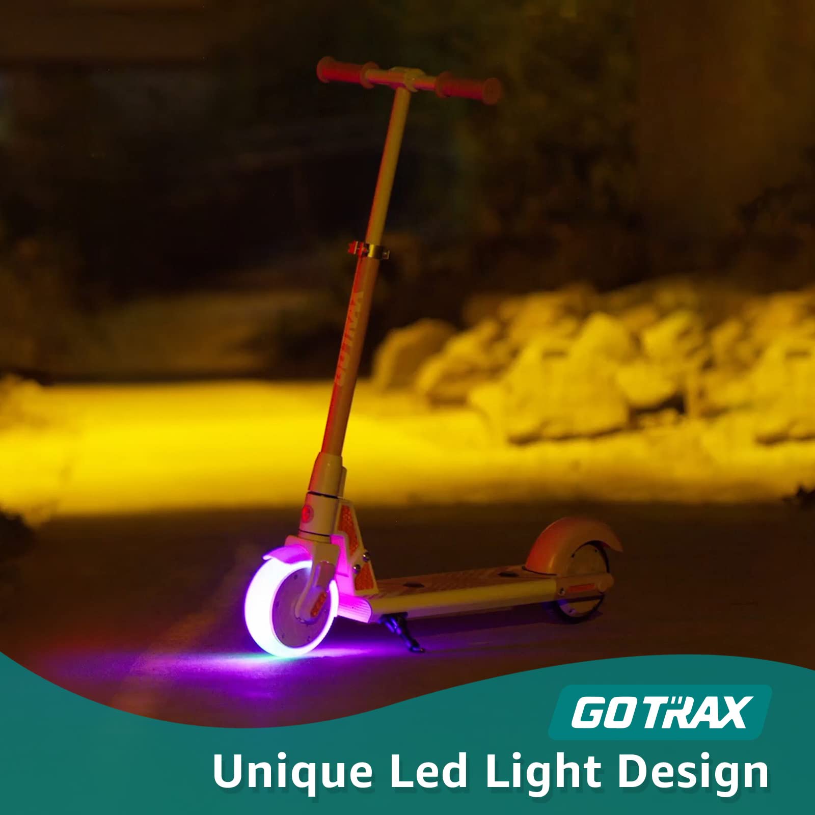 Gotrax GKS Lumios Electric Scooter for Kids Age 6-12, Max 6.25 Mile and 7.5Mph Speed, 6" Flash Front Wheel and 3 Adjustable Height, UL2272 Certified Approved and Lightweight Aluminum Frame for kid