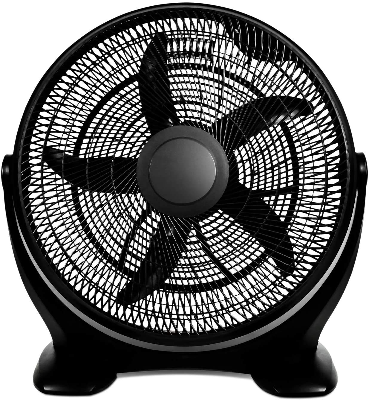 HealSmart 18 Inch 3-Speed Plastic Floor Fans Quiet for Home Commercial, Residential, and Greenhouse Use, Outdoor/Indoor, Black