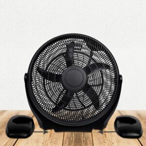 HealSmart 18 Inch 3-Speed Plastic Floor Fans Quiet for Home Commercial, Residential, and Greenhouse Use, Outdoor/Indoor, Black