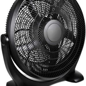 HealSmart 18 Inch 3-Speed Plastic Floor Fans Quiet for Home Commercial, Residential, and Greenhouse Use, Outdoor/Indoor, Black