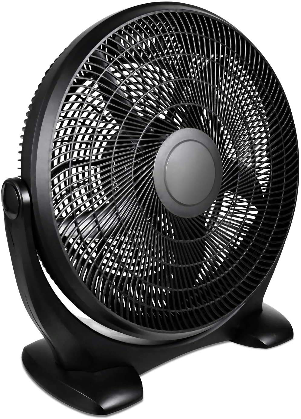 HealSmart 18 Inch 3-Speed Plastic Floor Fans Quiet for Home Commercial, Residential, and Greenhouse Use, Outdoor/Indoor, Black