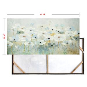 ArtbyHannah Wall Paintings Large Canvas Wall Art Wall Decor Living Room Textured 3D Hand-Painted Oil Painting Flowers Wall Art for Office Bedroom, 24x48