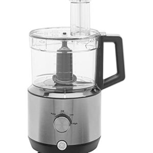 GE Food Processor | 12 Cup | Complete With 3 Feeding Tubes, Stainless Steel Mixing Blade & Shredding Disc | 3 Speed | Great for Shredded Cheese, Chicken & More | Kitchen Essentials | 550 Watts