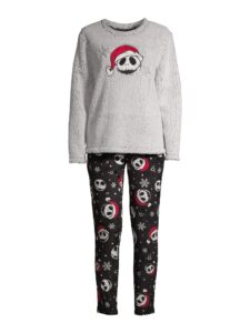 womens nightmare before christmas jack skellington plush christmas pajamas set (medium)