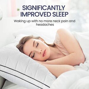 BedStory Bed Pillows for Sleeping - Queen Size Set of 2, Hotel Quality Soft & Comfortable Improve Sleep Quality, Luxury Pillows for Side, Stomach or Back Sleepers (19" x 28")