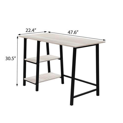 DORAFAIR Computer Desk Modern Gaming Computer Desk Home Office Study Desk Modern Student Writing Table Small Office Desk Gaming Workstation, 47.6" L x 22.4" W x 30.5" H, White