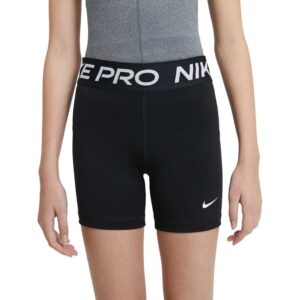 nike girls nikepro 3in short da1033-010 size m black/white