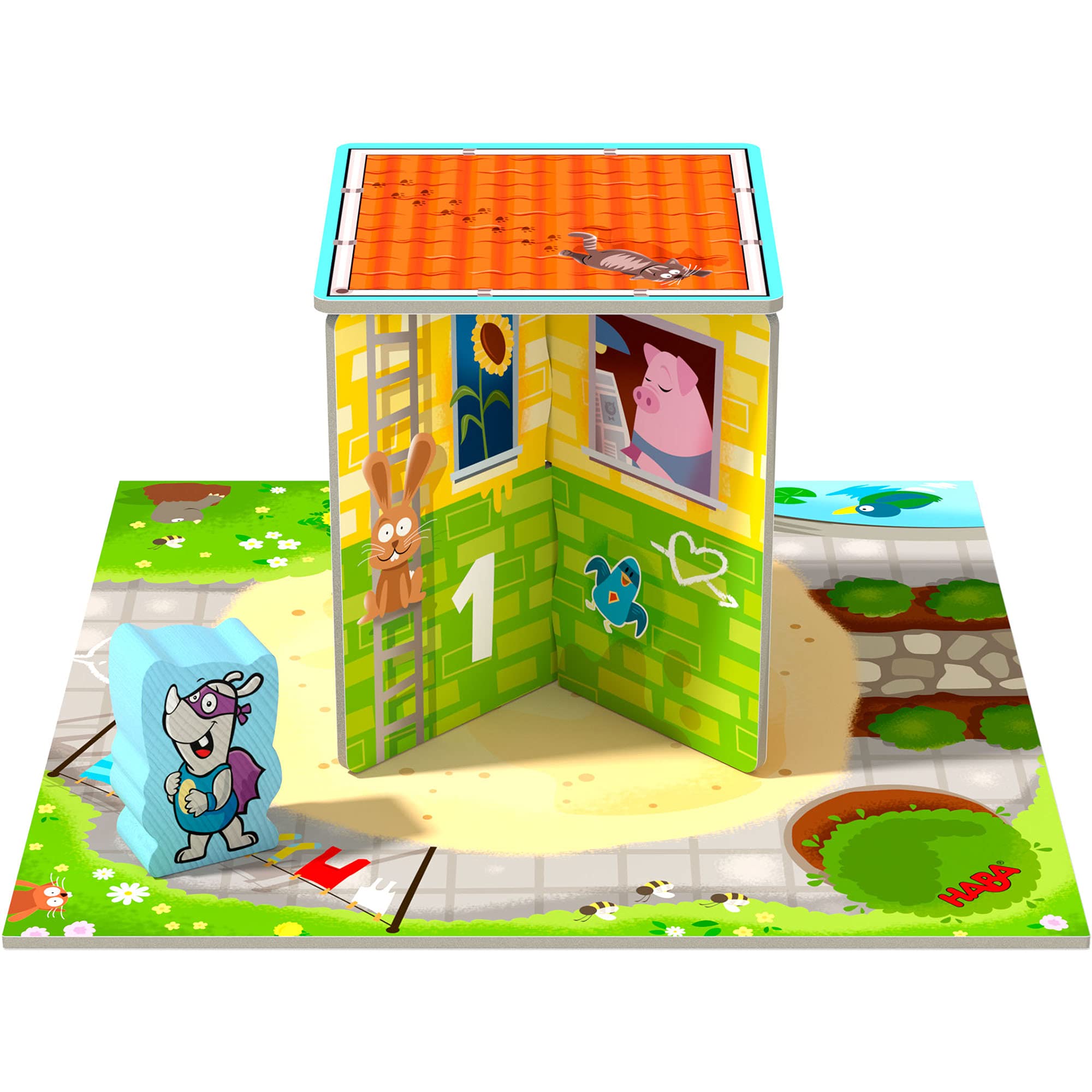 HABA My Very First Games Rhino Hero Junior - A Cooperative Stacking and Matching Game for 2 Years and Up