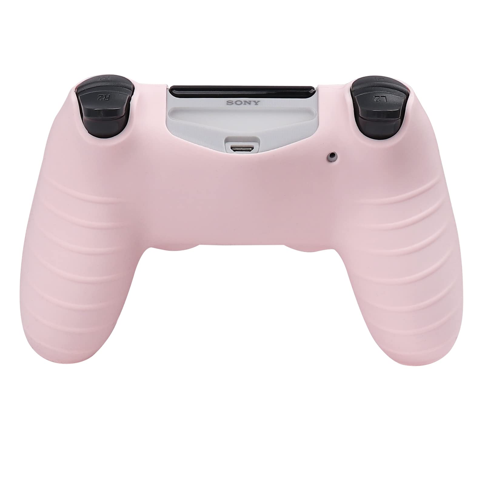 RALAN Pink Controller Skins for PS4, Silicone Controller Cover Skin Protector Compatible with PS4 Slim/PS4 Pro Controller (Pink Pro Thumb Grip x 6,Skull Cap Grip x 2)(Camouflage Pink+White Pink