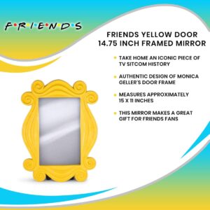 Ukonic Friends TV Show Yellow Peephole Frame Door Mirror | Hanging Mirror For Entryway, Living Room, Bedroom | Authentic Replica Of Friends Door Frame From Monica Geller's Apartment | 15 x 11 Inches