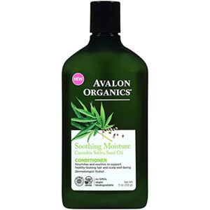 avalon organics soothing moisture cannabis sativa seed oil conditioner, 11 oz