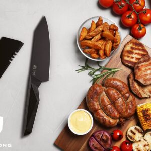 Dalstrong Chef Knife - 6 inch - Shadow Black Series - Black Titanium Nitride Coated - Razor Sharp Kitchen Knife - High Carbon 7CR17MOV-X Vacuum Treated Steel - Sheath - Chef's Knife - NSF Certified