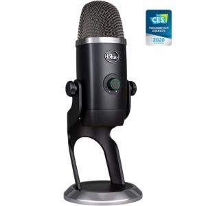 blue yeti x professional condenser usb microphone with high-res metering, led lighting & blue voice effects for gaming, streaming & podcasting on pc & mac (renewed)