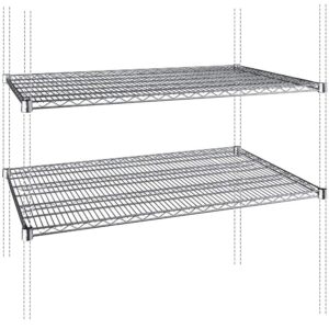 Regal Altair Chrome Wire Shelf |Pack of 2 Shelves| for Storage in Dry Environments | Ideal for Stores, Restaurants, Businesses and Homes (Chrome Wire Shelves, 18''W x 42''L)