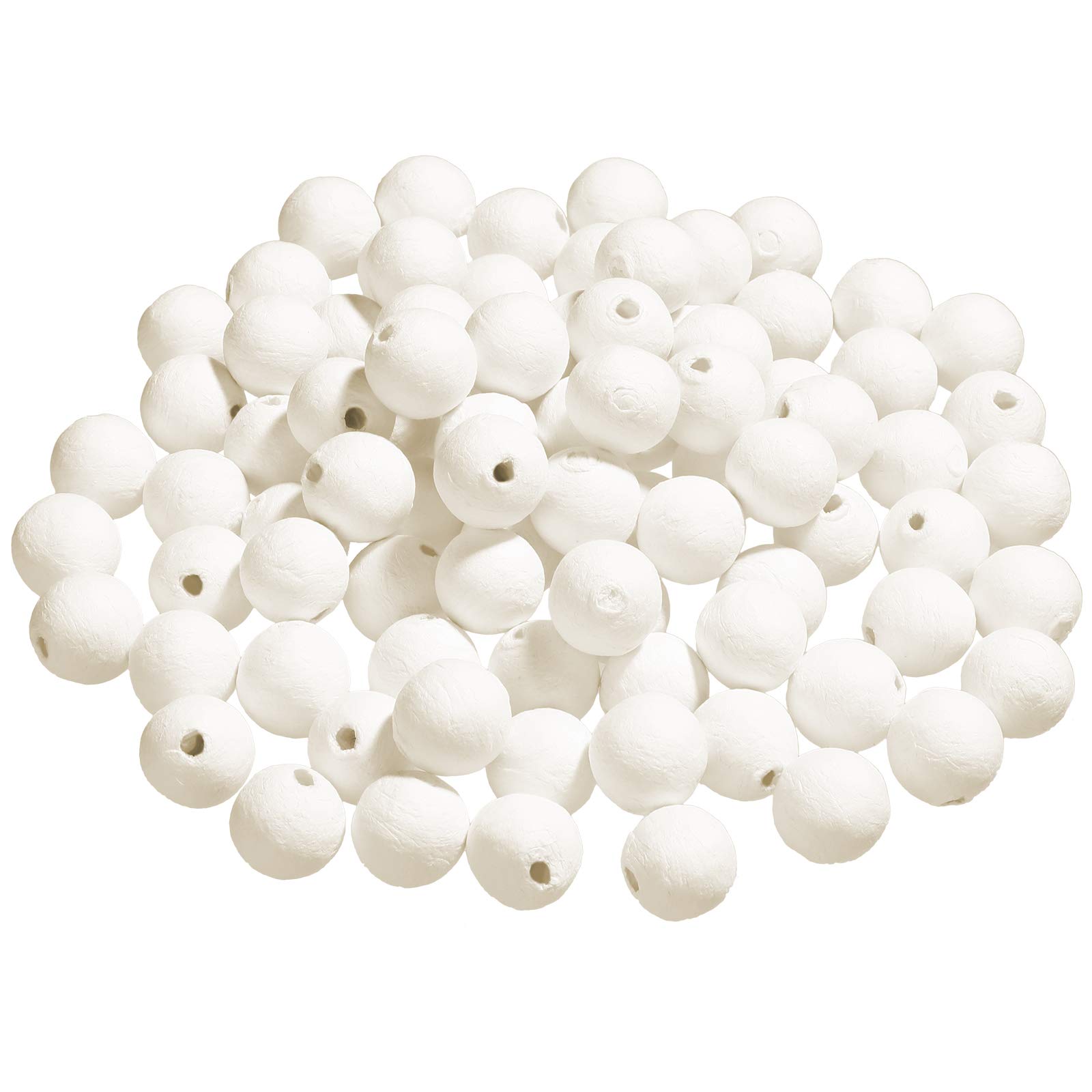 100 Pieces Cotton Spun Paper Balls White Natural Spun Cotton Paper Balls Coloring Paper Balls for Making Paper Flowers DIY Crafts Decorations