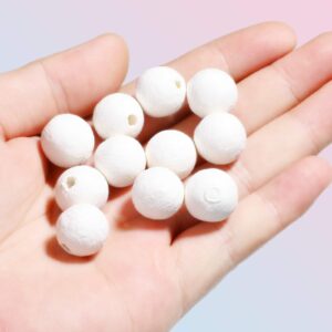 100 Pieces Cotton Spun Paper Balls White Natural Spun Cotton Paper Balls Coloring Paper Balls for Making Paper Flowers DIY Crafts Decorations