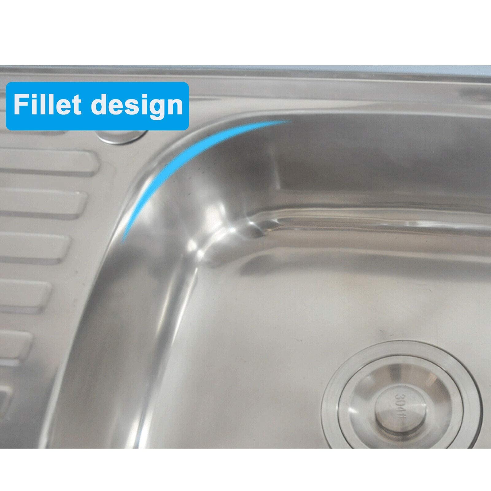 Commercial Restaurant Sink - Stainless Steel Utility Sink Free-standing Kitchen Sink Set Double Bowl Kitchen Sinks Commercial Pull Faucet Kitchen Sink & Faucet Combo with Strainer, 47Inch Rectangular