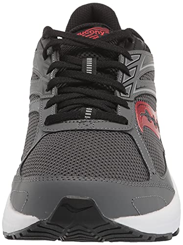 Saucony Men's Cohesion 14 Road Running Shoe, Charcoal/Flame, 11