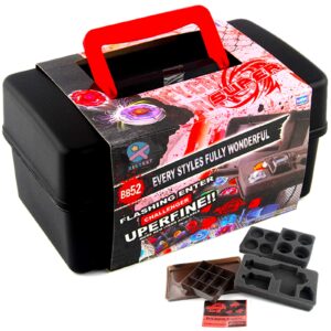 battle tops case, storage case, durable plastic carrying box compatible with beyblade burst gyro launcher accessories with carrying handle