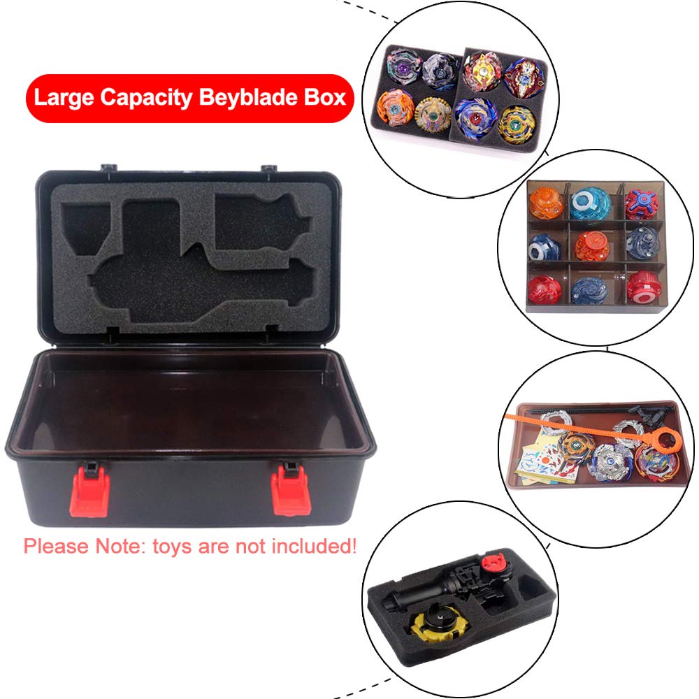 Battle Tops Case, Storage Case, Durable Plastic Carrying Box Compatible with Beyblade Burst Gyro Launcher Accessories with Carrying Handle