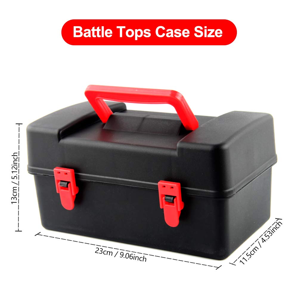 Battle Tops Case, Storage Case, Durable Plastic Carrying Box Compatible with Beyblade Burst Gyro Launcher Accessories with Carrying Handle