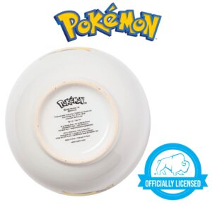 Silver Buffalo Pokemon Pikachu Ceramic Ramen Noodle Rice Bowl with Chopsticks, Microwave Safe, 20 Ounces