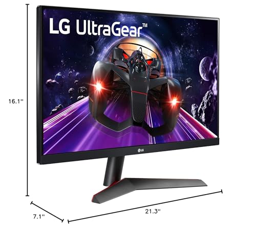 LG 24GN600-B UltraGear Gaming Monitor 24" Full HD (1920 x 1080) IPS Display, 1ms (GtG) Response Time, 144Hz Refresh Rate, AMD FreeSync Premium, HDR10, 3-Side Virtually Borderless Display,Black